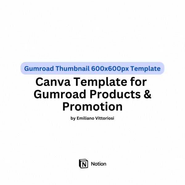 Gumroad Thumbnail 600x600px Template for Products & Promotion