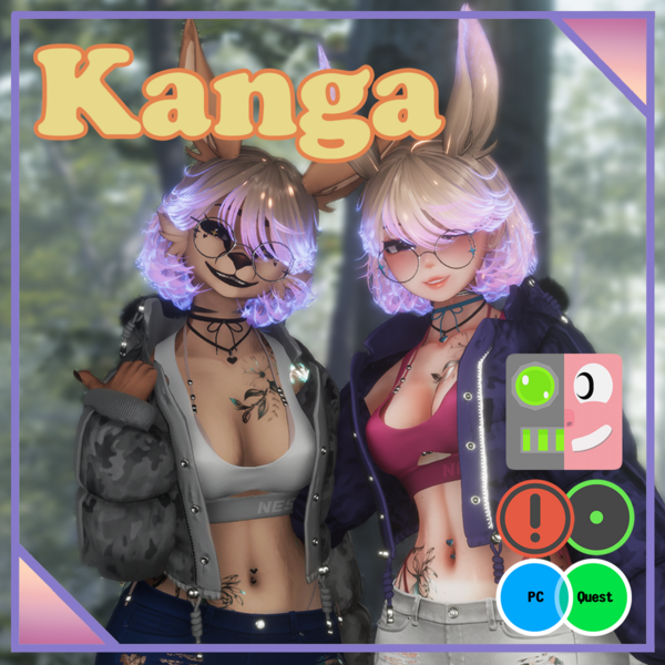 Kanga by Rue 🦘  (Female / Femboy / Furry, PC, OPTI, QUEST, Gogo, VRCFT  / Face Tracking)
