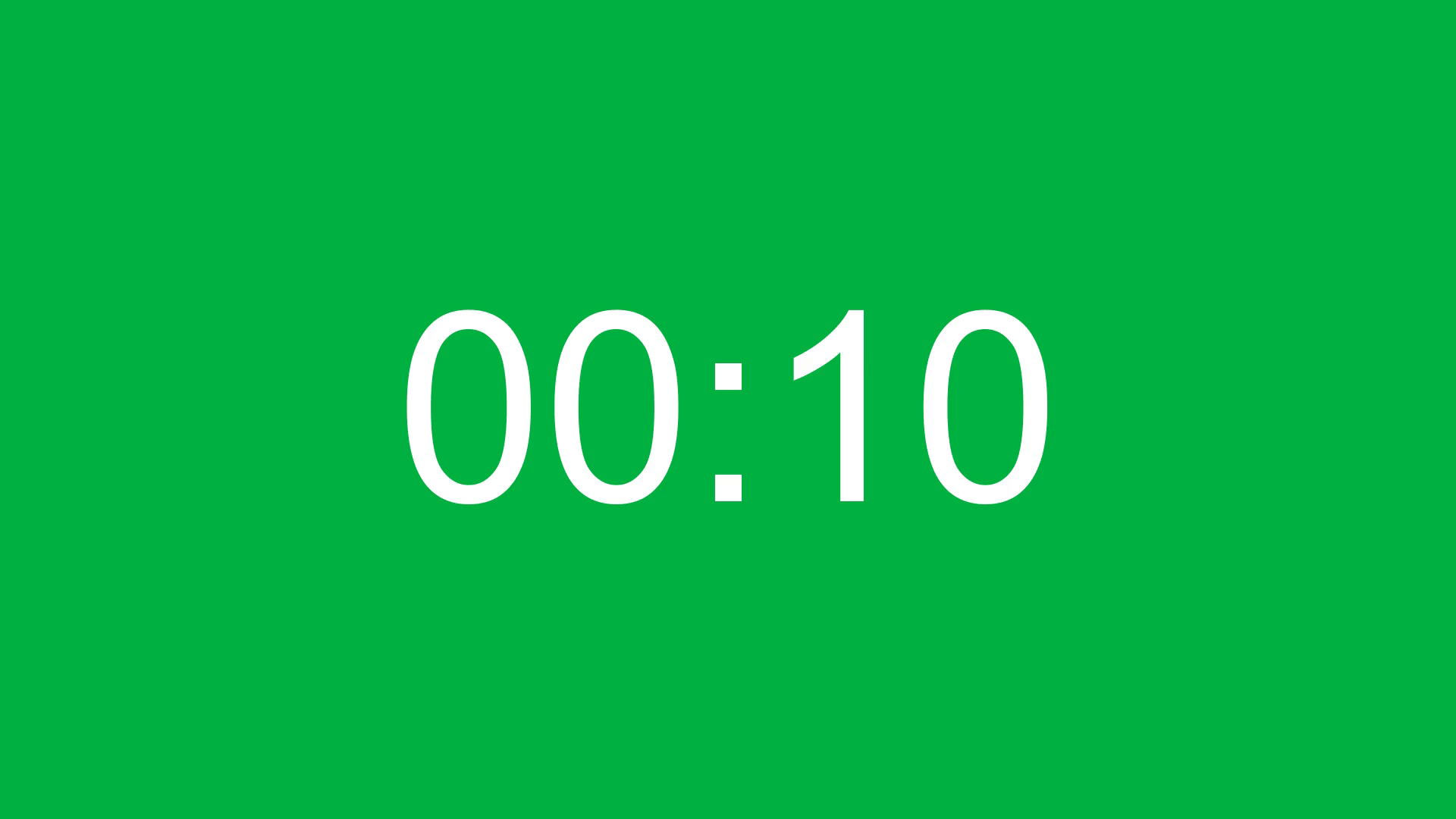 10 seconds clock timer countdown green white