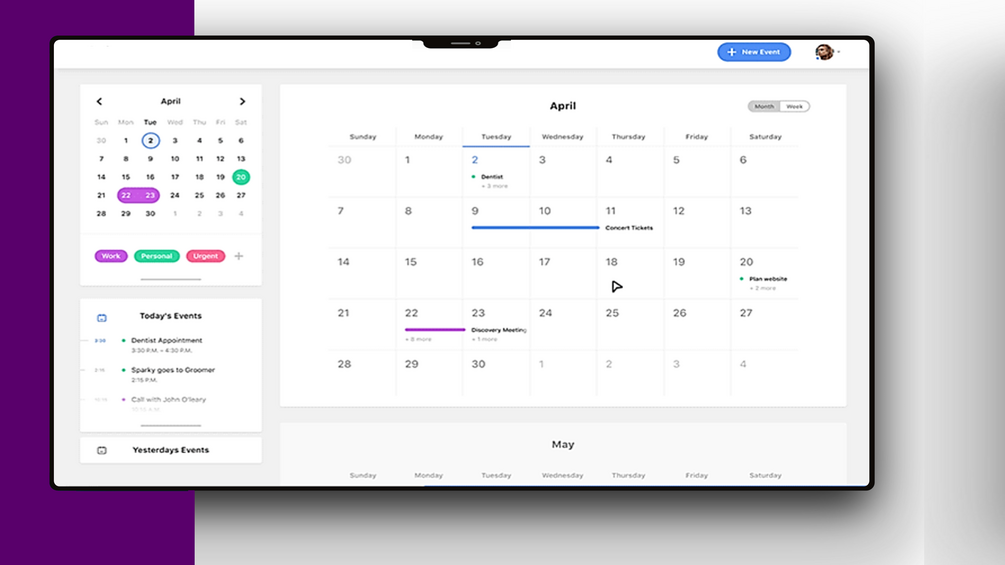 Modern Event Planner / Scheduler C WinForms