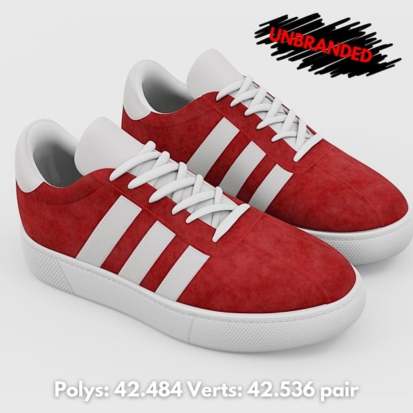 Sneakers - Casual with Stripes - Red | WOLVES STUDIO