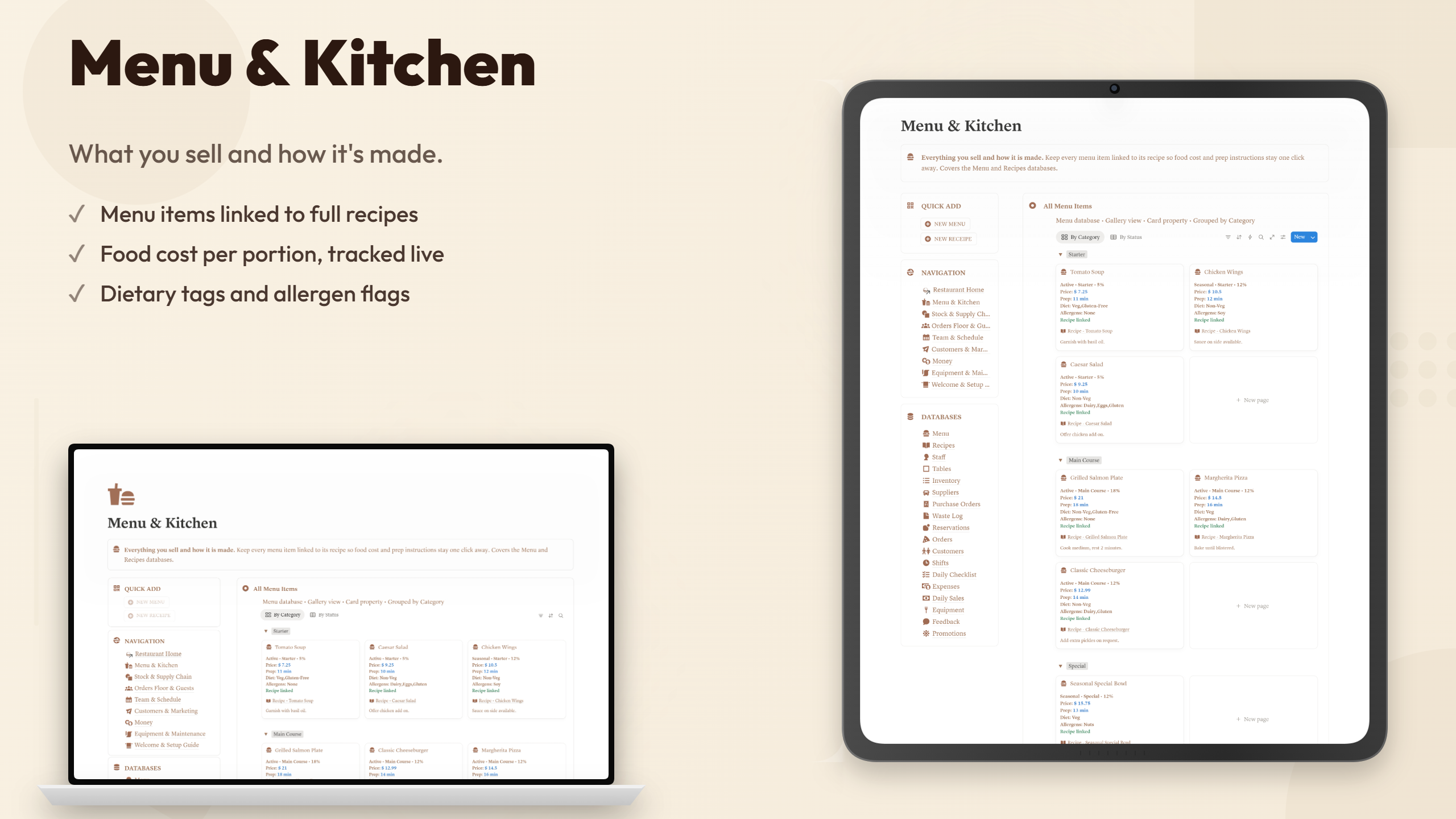 Restaurant OS - Menu, Inventory, Staff & Compliance - view 1