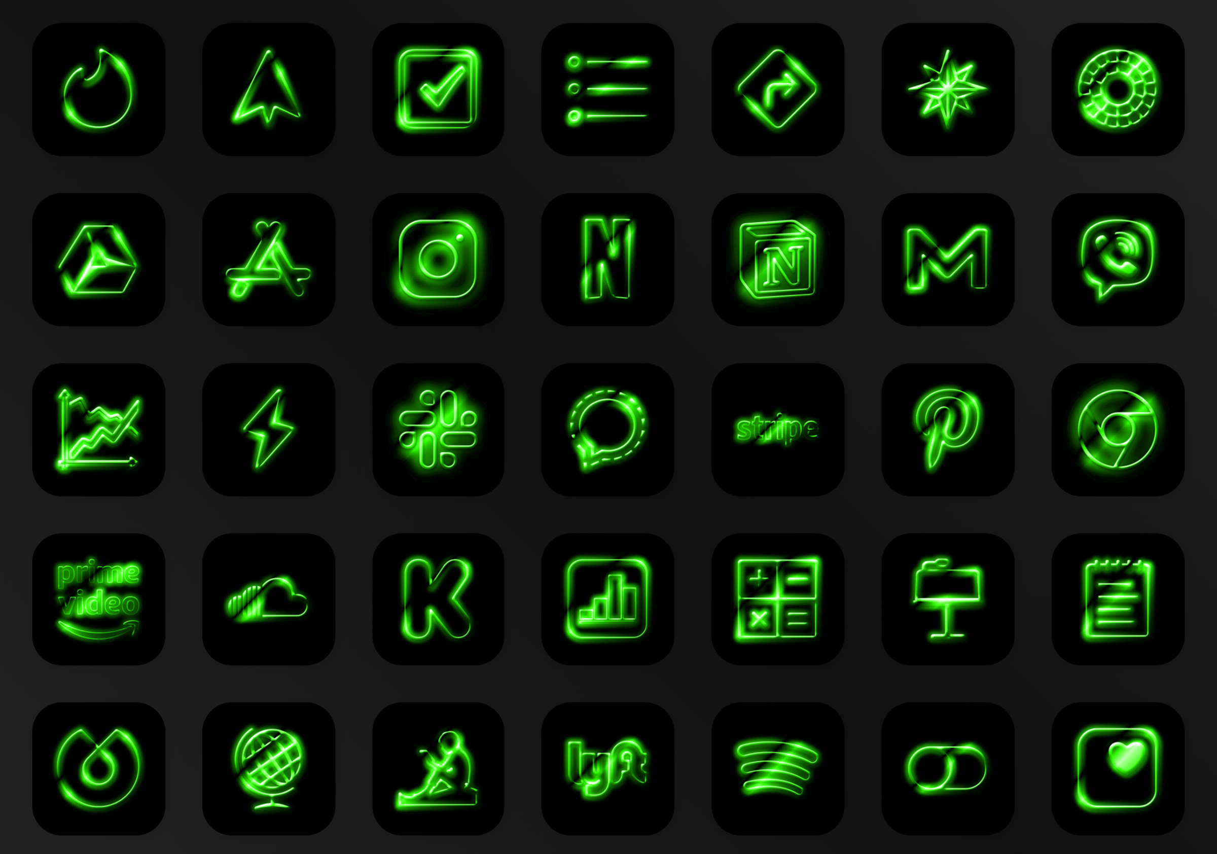Liquid Neon IOS 14 Premium Icons