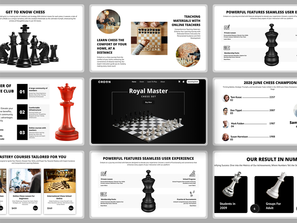 Crowns - Chess Agency and Chess Selling Website Design | Figma Template
