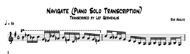 Rob Araujo - Navigate (Piano Solo Transcription)