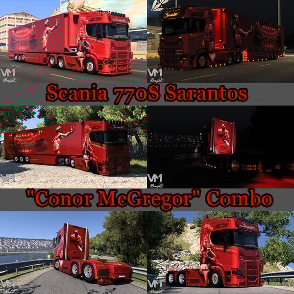 Scania 770S Sarantos "Conor McGregor" Truck and Trailer Combo (Standalone) (no skin) by V. Mourtos Design