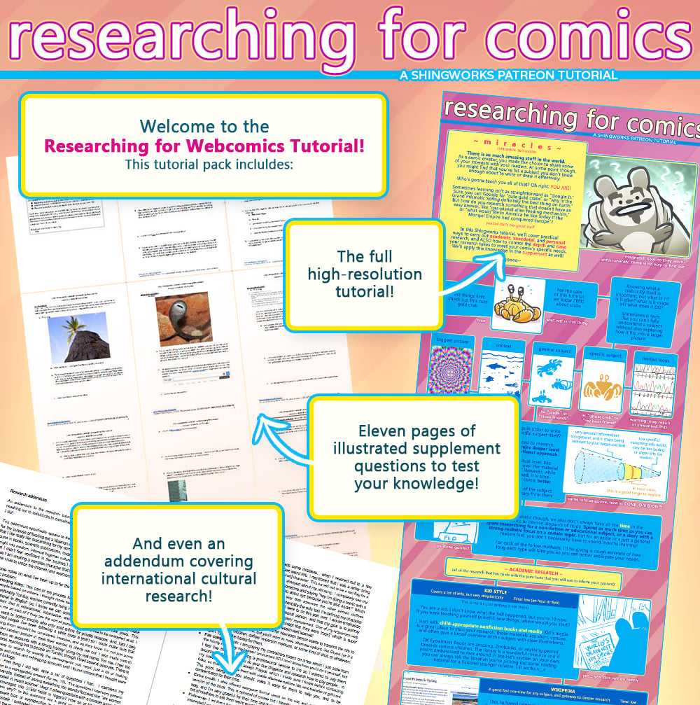 Researching for Comics tutorial pack
