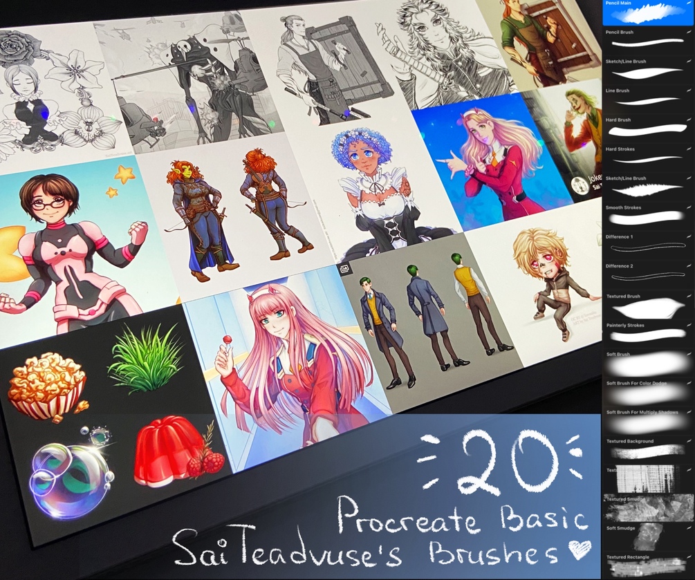 Sai’s basic brush set for Procreate
