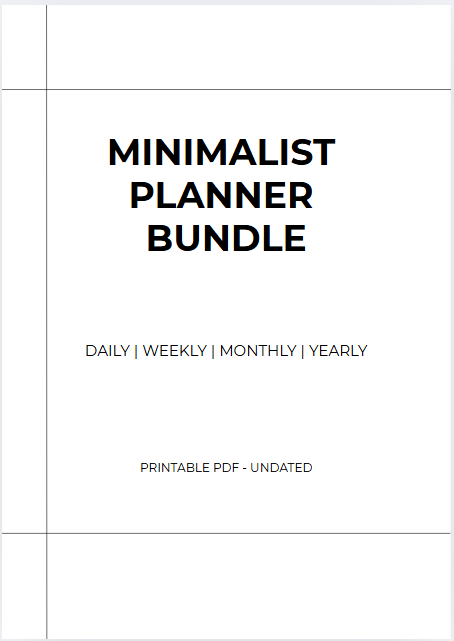 Minimalist Planner Bundle | Daily, Weekly, Monthly, Yearly Printable ...