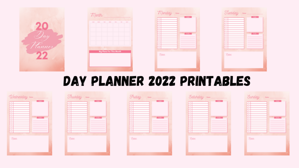 Day Planner 2022 Printables