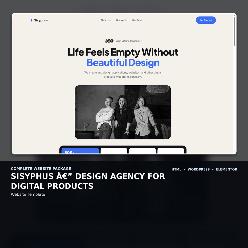 Mobile first screen of the Sisyphus website