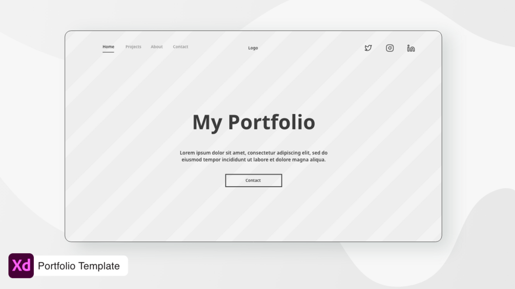 Portfolio Template for Adobe Xd