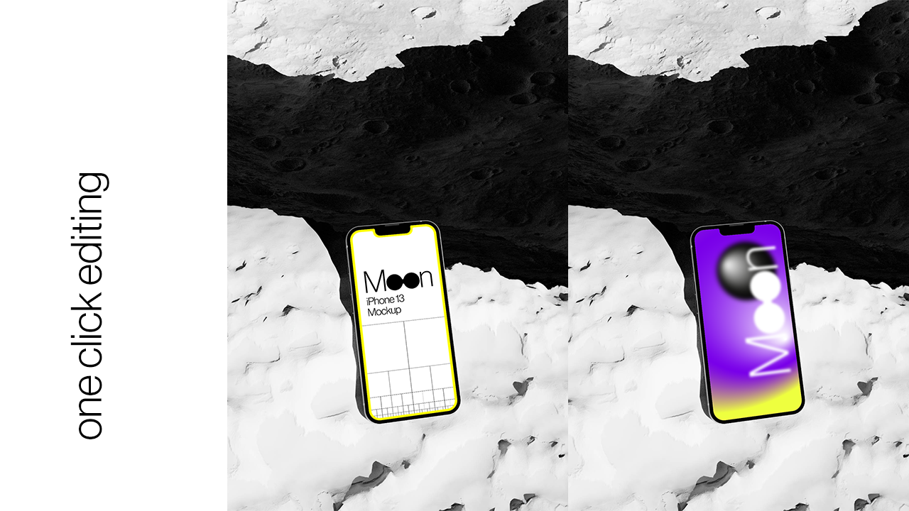 iPhone 13 Moon Mockup PM04