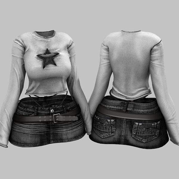｡°✩ Y2K FIT - ZinPia Fit base/ Egirl Base (Flat foot) Vrchat assets｡°✩