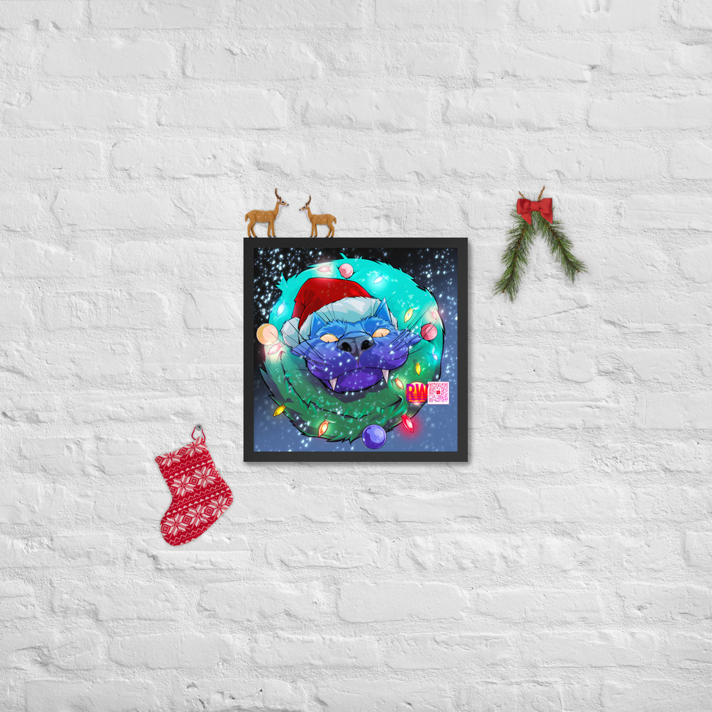 Holiday Cat Frame Print