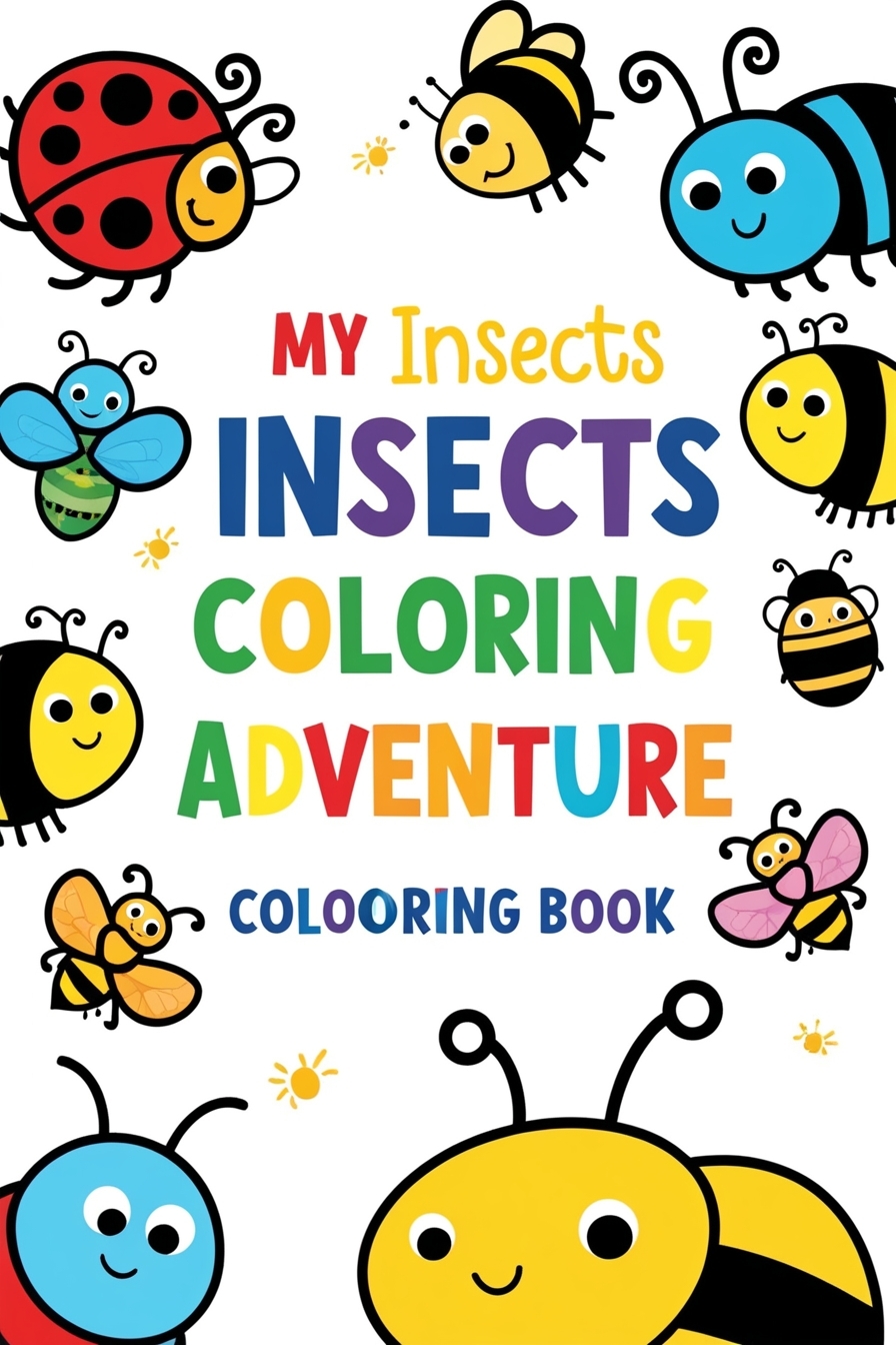 10 Insect Coloring Book for Kids