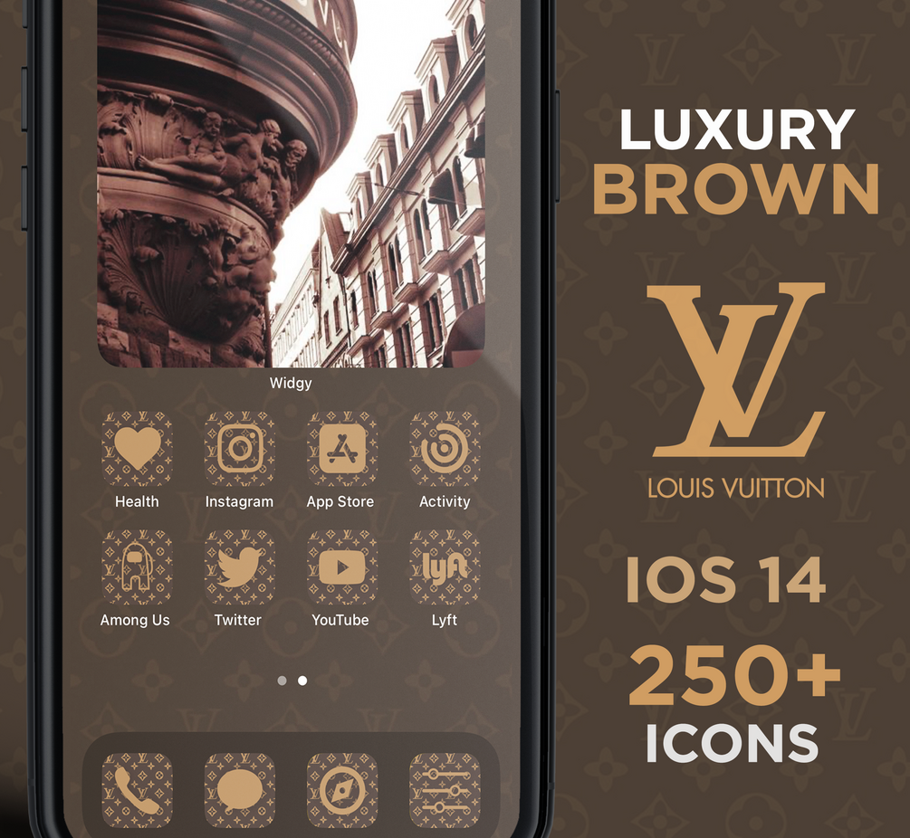 L V Luxury Brown gold