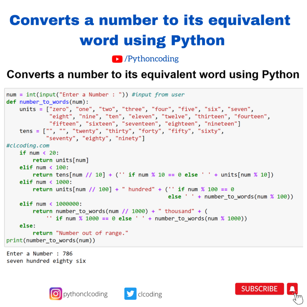 Day 139 : Converts a number to its equivalent word using Python