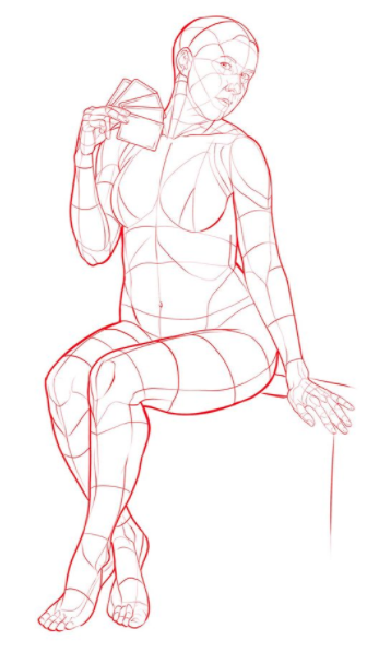 How to draw Female Anatomy Pose, Draw Female Sitting Pose