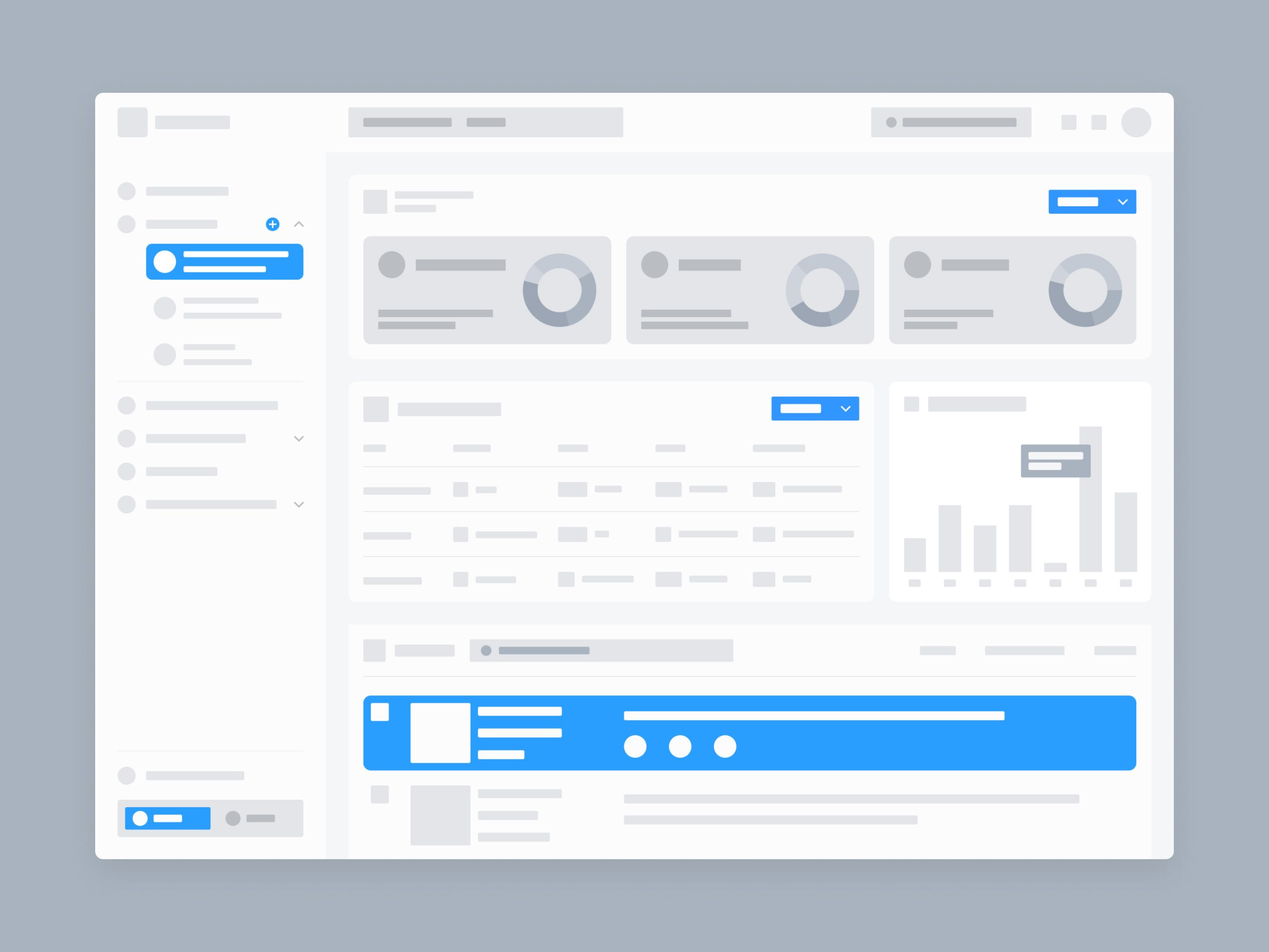 Dashboard Wireframe Design