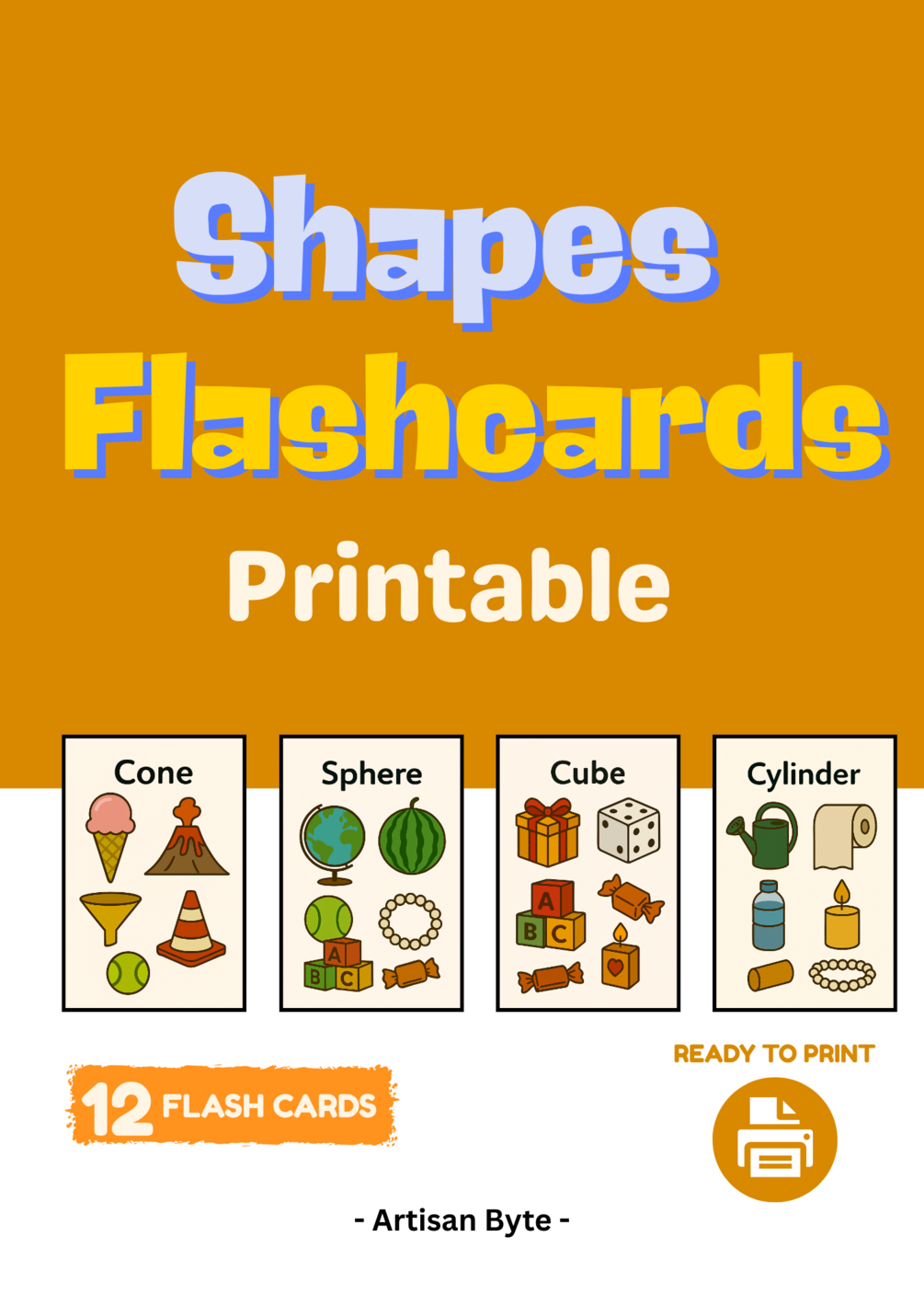 Shapes Flashcards Printable, Preschool Montessori Materials, Geometric ...