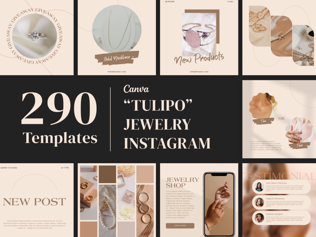 Jewelry Instagram Template for Canva