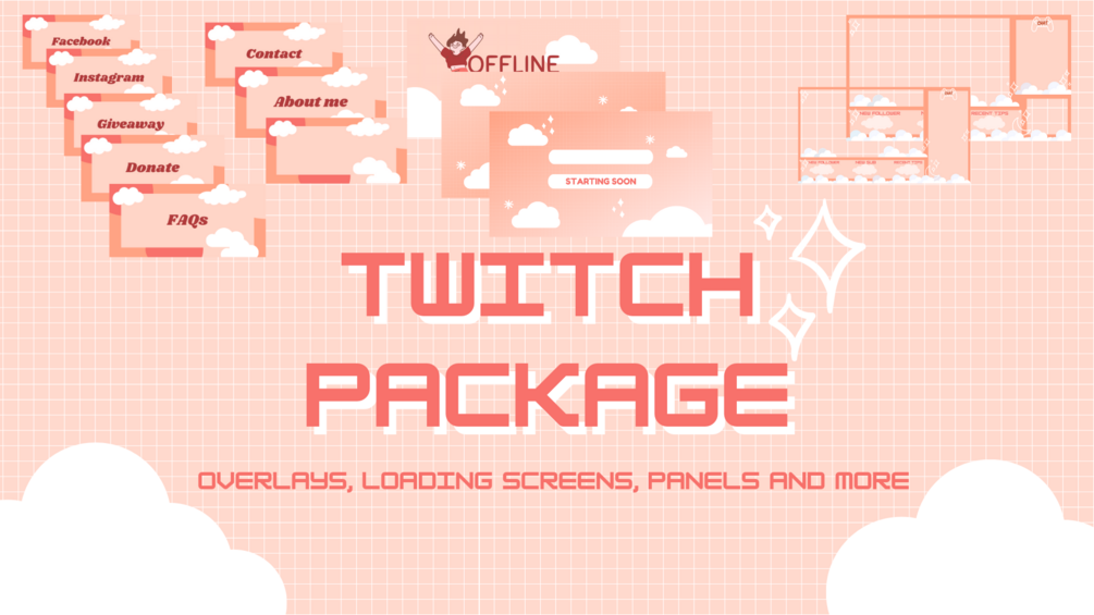 Anime twitch stream overlay package