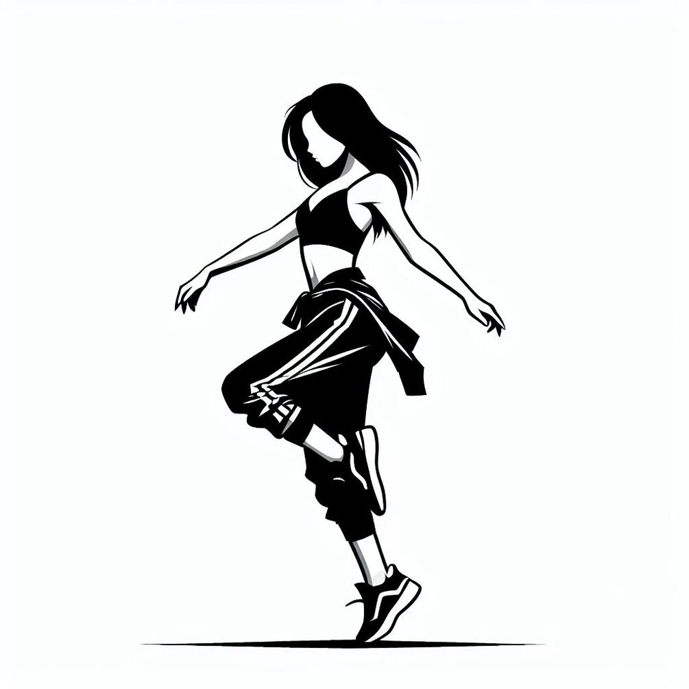 Girl dance step vector
