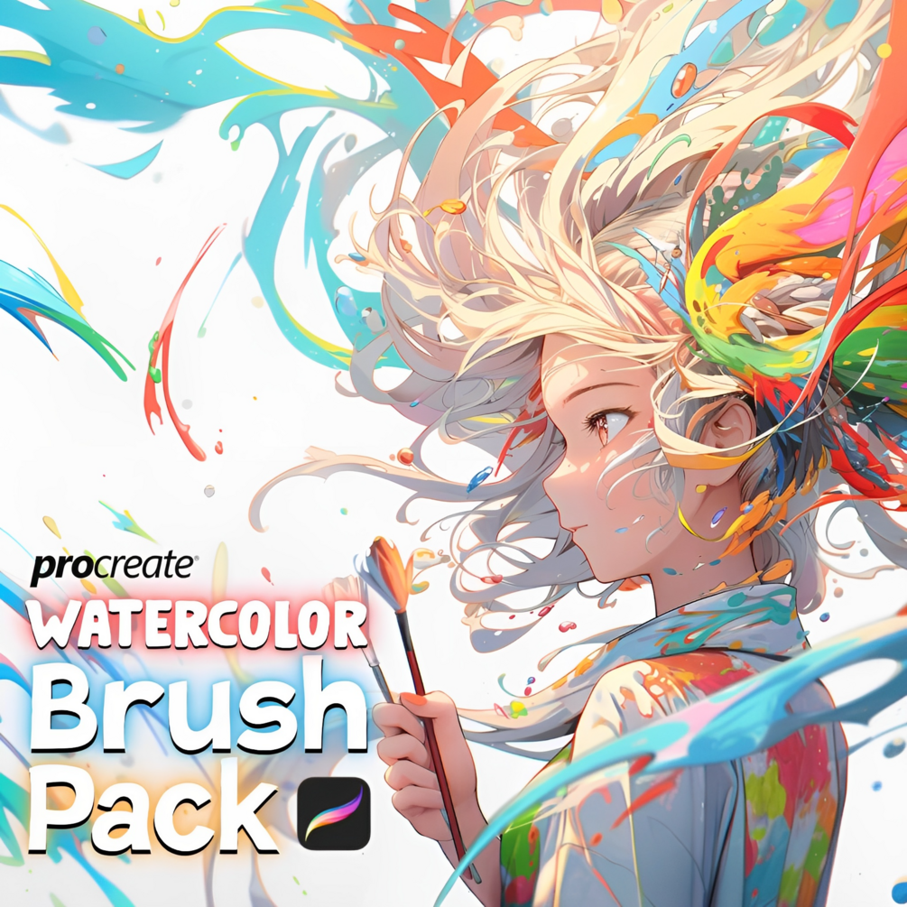 Procreate Watercolor brush pack for anime & manga