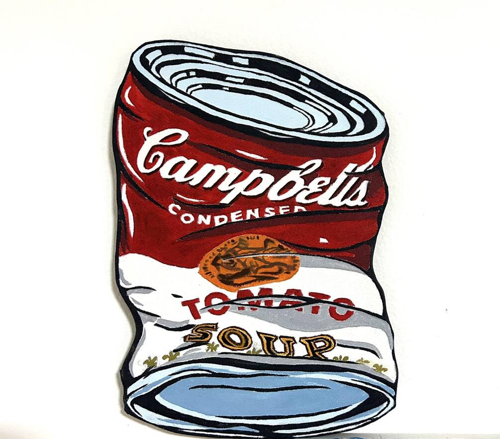 Crushed campbell's can