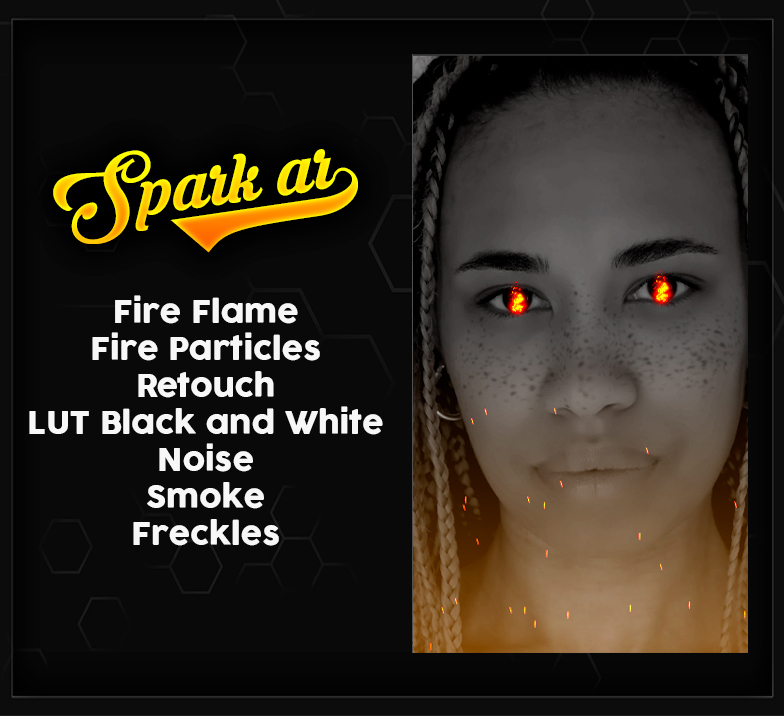 SPARK AR Filter Black & White with Fire Eyes