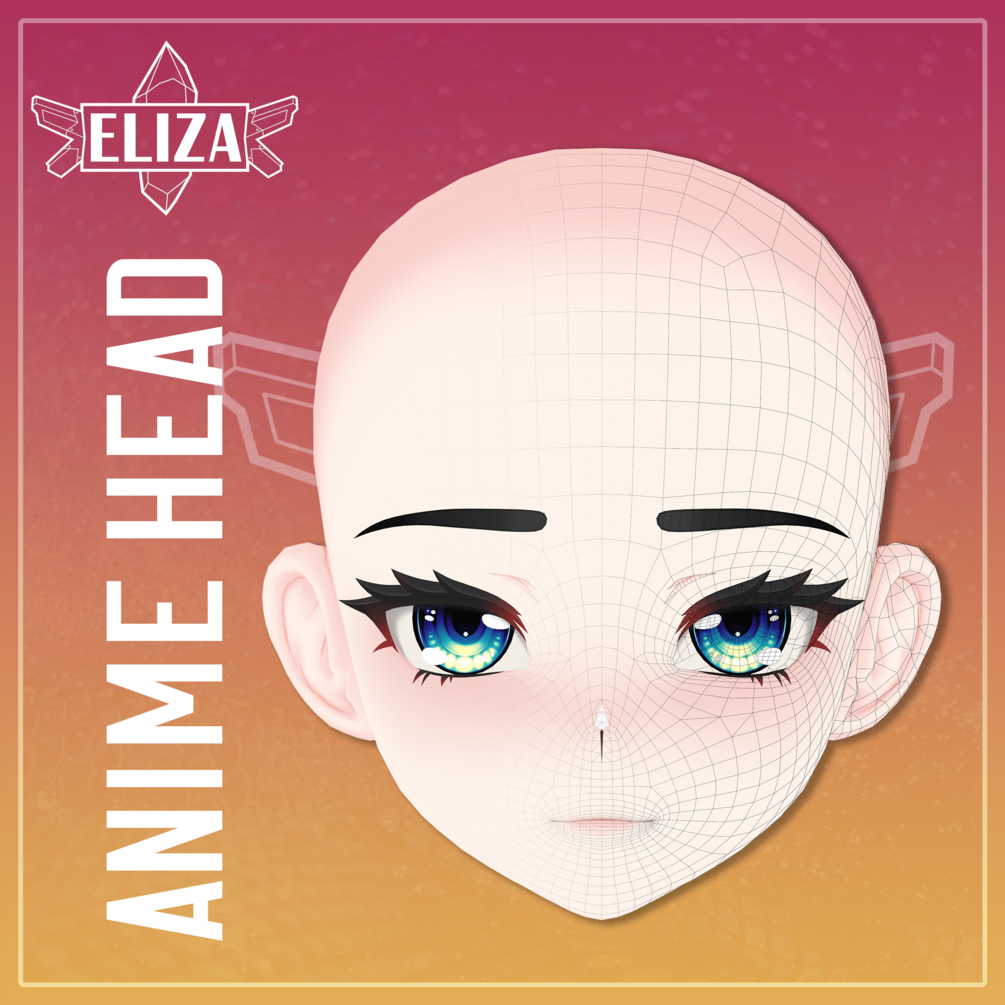 Eliza Anime Head - [VRChat, VTuber, ARKit, Unified Expressions, MMD]