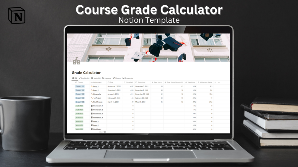 Course Grade Calculator Notion Template