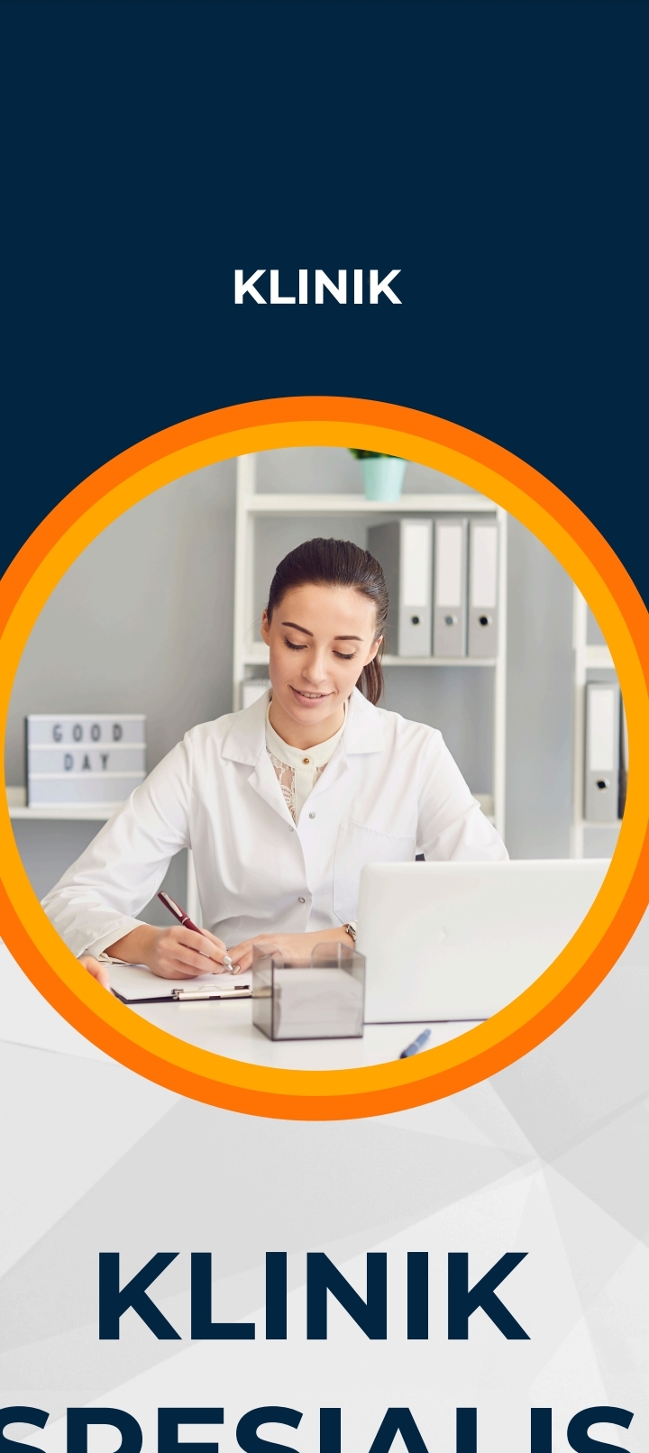 orange modern hospital retractable banner WE ARE OPEN EVERYDAY SAM-TOFM