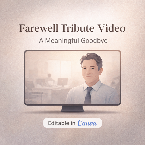 Farewell Tribute Video for Colleague | Editable Canva Template