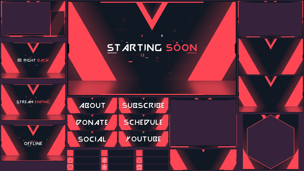 VALORANT inspired FREE Twitch Overlay Pack (OBS Studio / Streamlabs OBS)