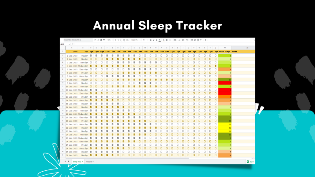 Easy to use Sleep Tracker In Google Sheets