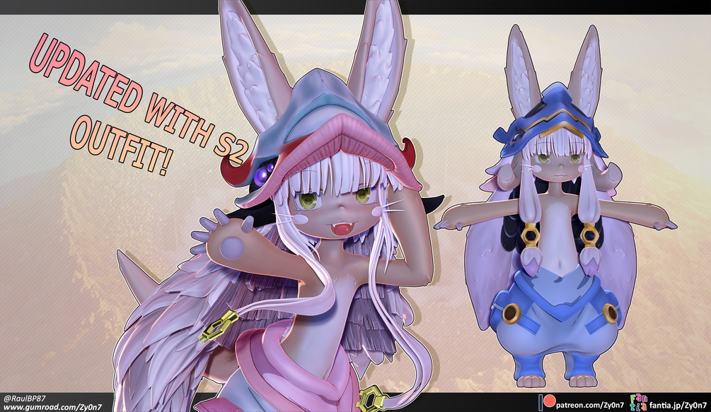 Nanachi render, 3d print & 3d model set (+.sfm&.pmx&.blend&vrc avatar)