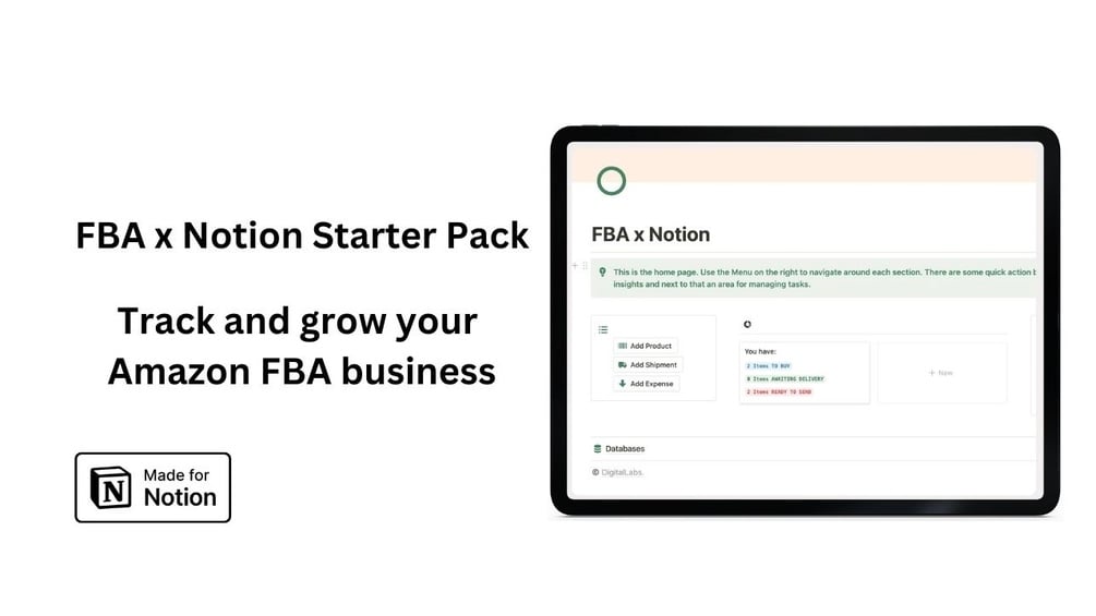 Amazon FBA Inventory Management Template [Starter Pack]