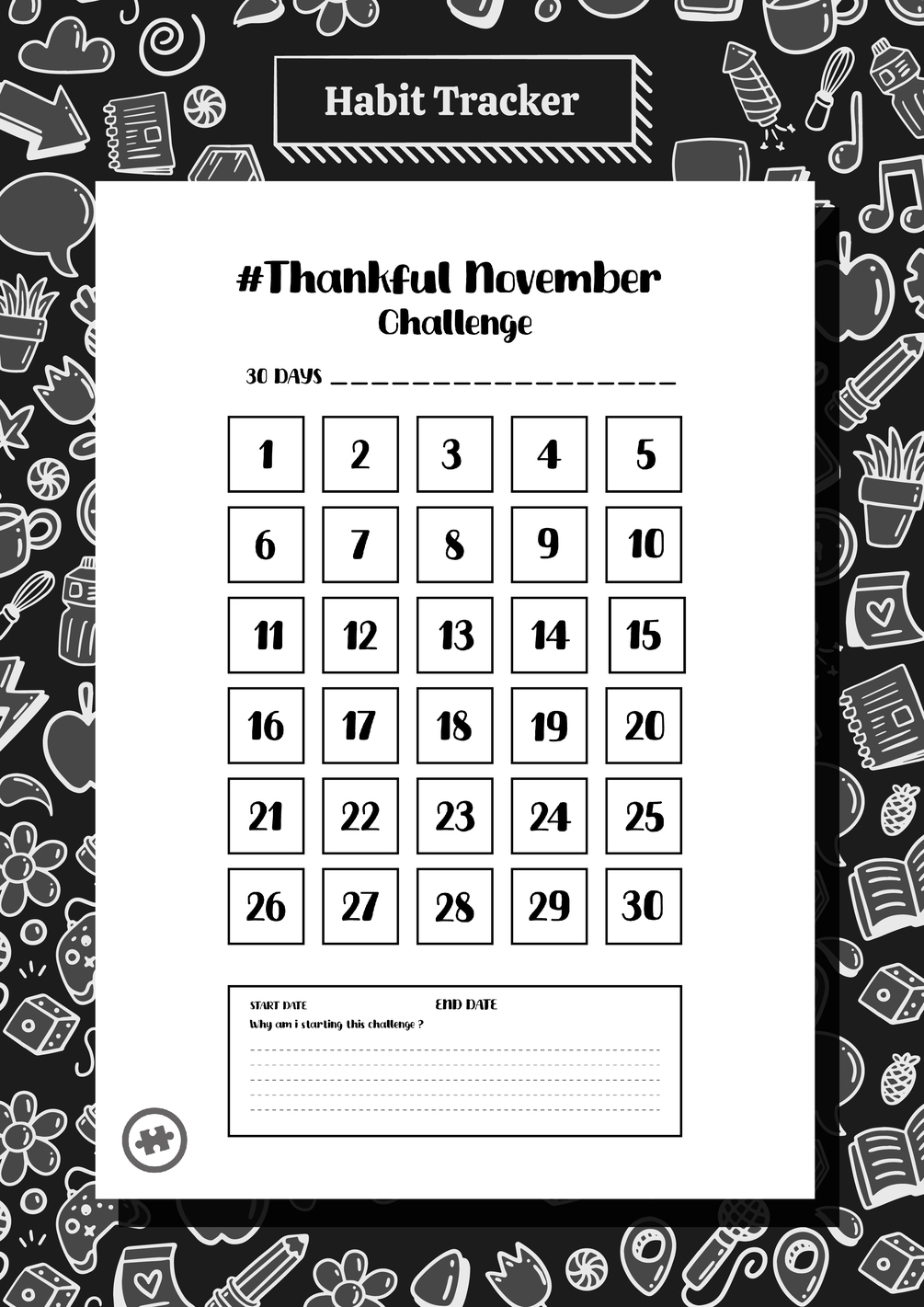 November Habit tracker. Start with Skillbrights