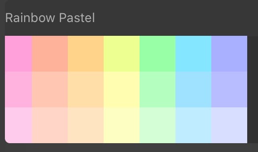 pastel colors of the rainbow Color Palette