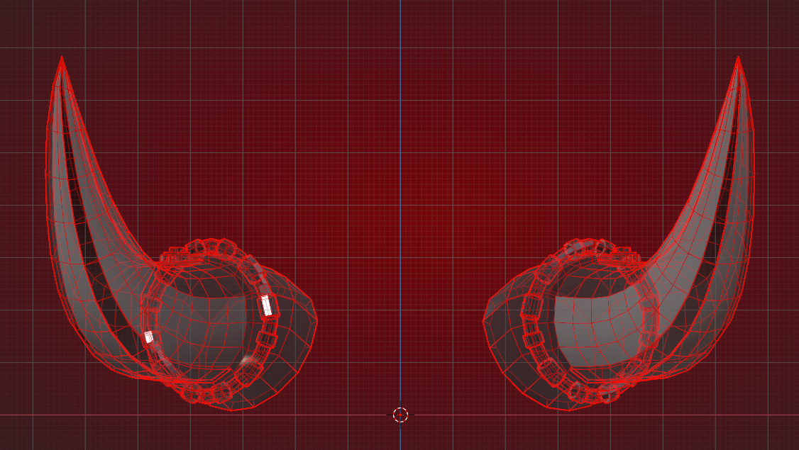 LOW POLY CYBER HORNS DEVIL DEMON ONI HORNS (UNITY PLUG AND PLAY)