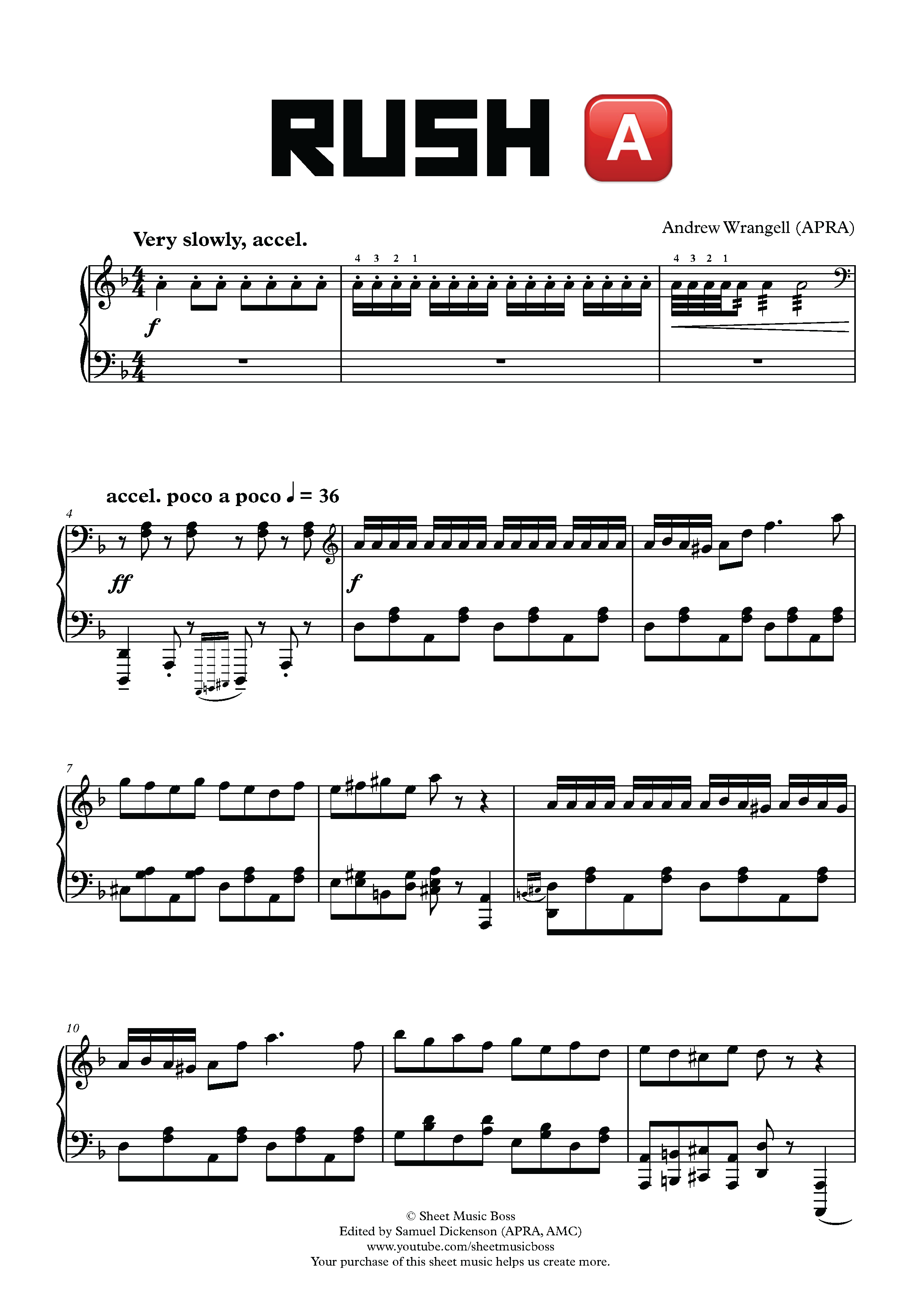 Rush Collection (Piano Sheet Music of all Playable RUSH tracks)