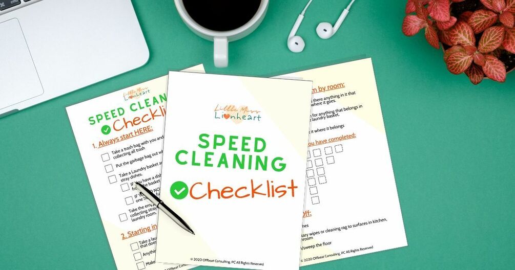 Speed Cleaning Checklist, Printable Speed Cleaning Checklist