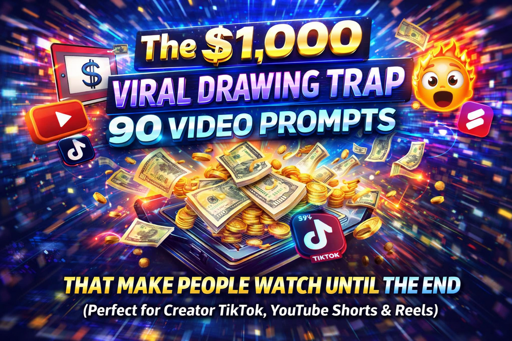 Preview of The $1,000 Viral Drawing Trap prompts
