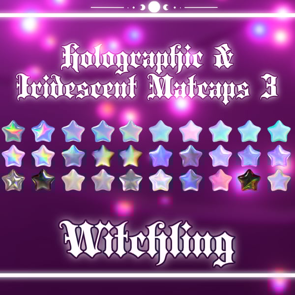 Holographic & Iridescent Matcap Pack 3