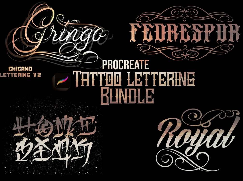 Procreate Script Easy Writing Letter Stamp Font Tattoo Brush 