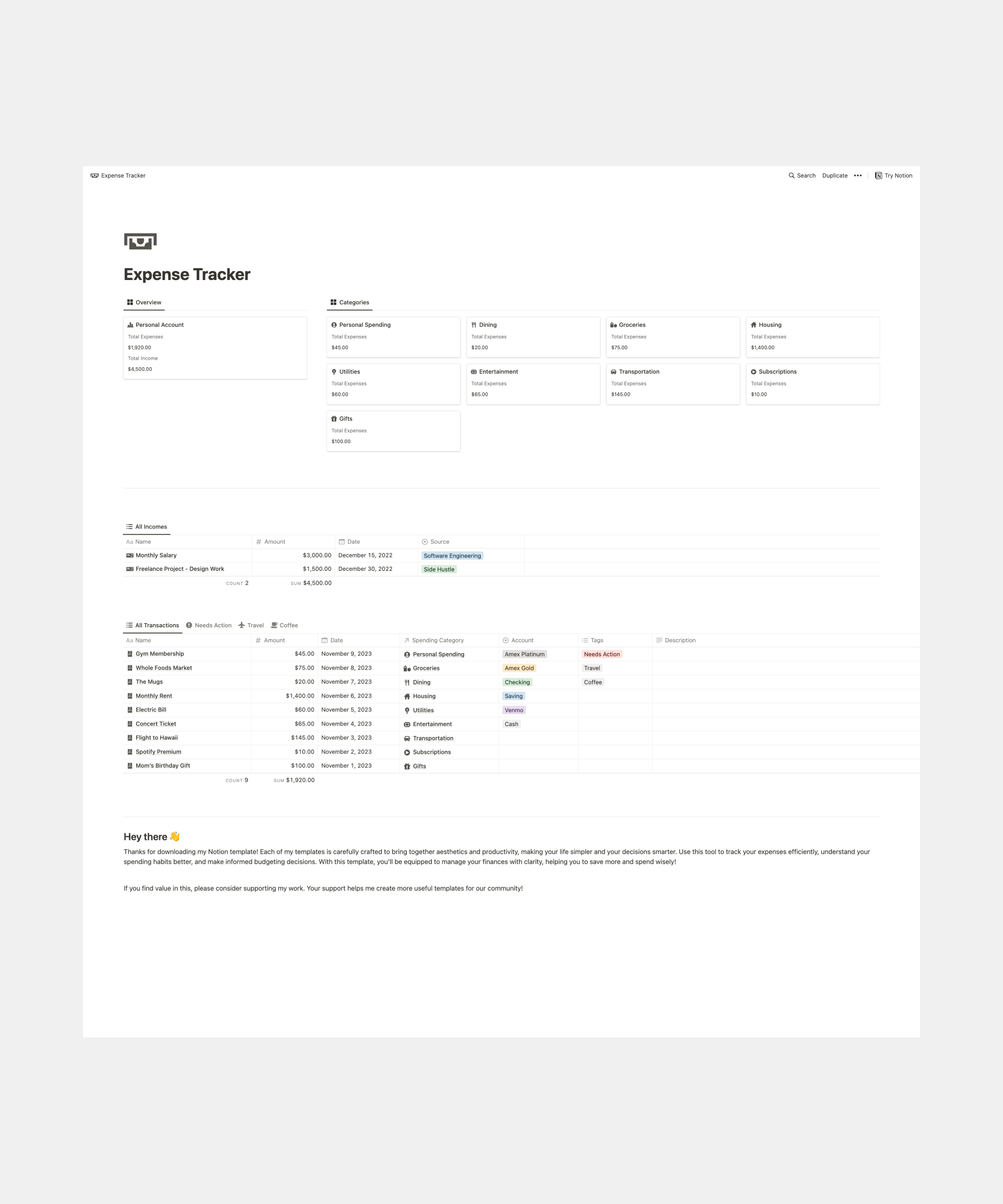 Expense tracker