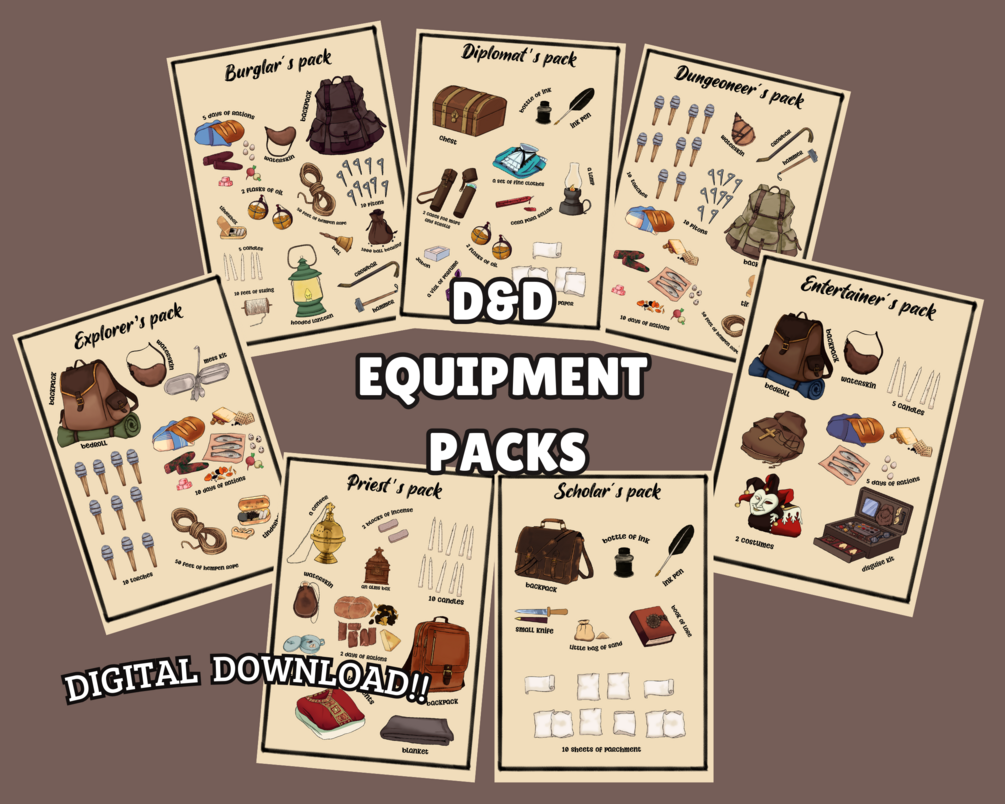 D D Equipment Printable