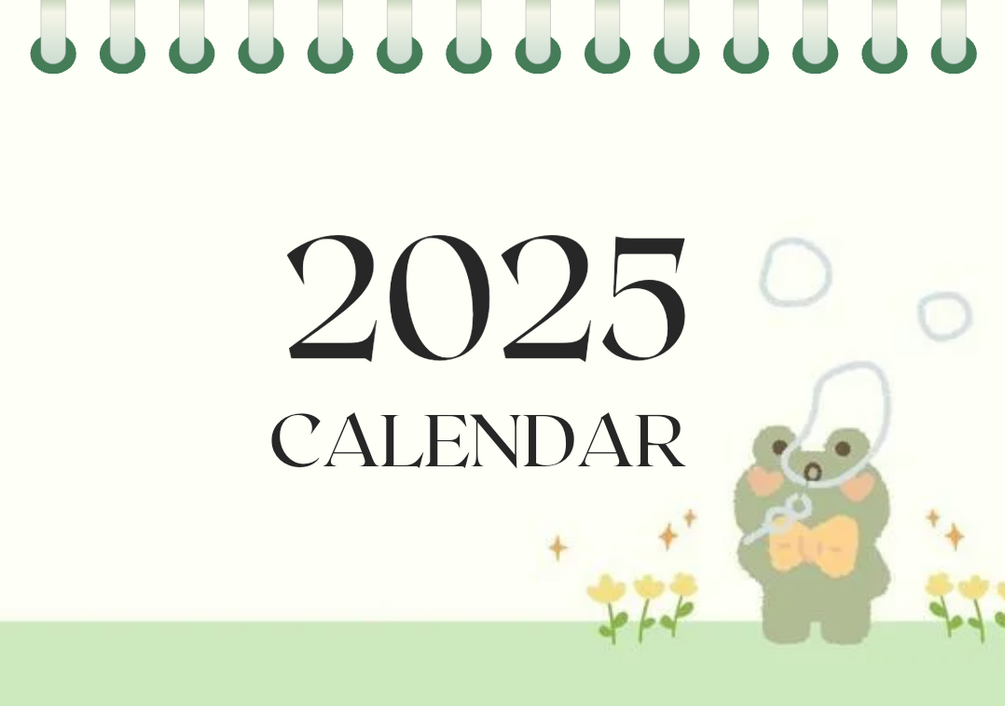 2025 Digital Green Calendar